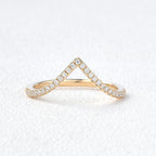 Round Cut Lab Grown-CVD Diamond V Shape Wedding Band - JBR Jeweler