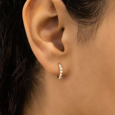 Round Cut Lab Grown Diamond Hoop Earring - JBR Jeweler