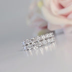 Round Cut Lab-Grown Diamond Two Row Wedding Band Ring - JBR Jeweler