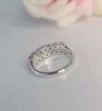 Round Cut Lab-Grown Diamond Two Row Wedding Band Ring - JBR Jeweler