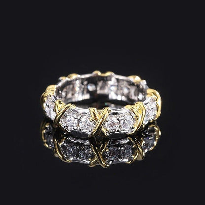 Round Cut Lab-Grown Diamond X Wedding Promise Ring - JBR Jeweler