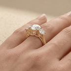 Round moissanite ring side view