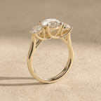 Round moissanite ring side view