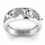 JBR Jeweler Silver Ring Round Cut Sterling Silver Good Luck Elephant Ring