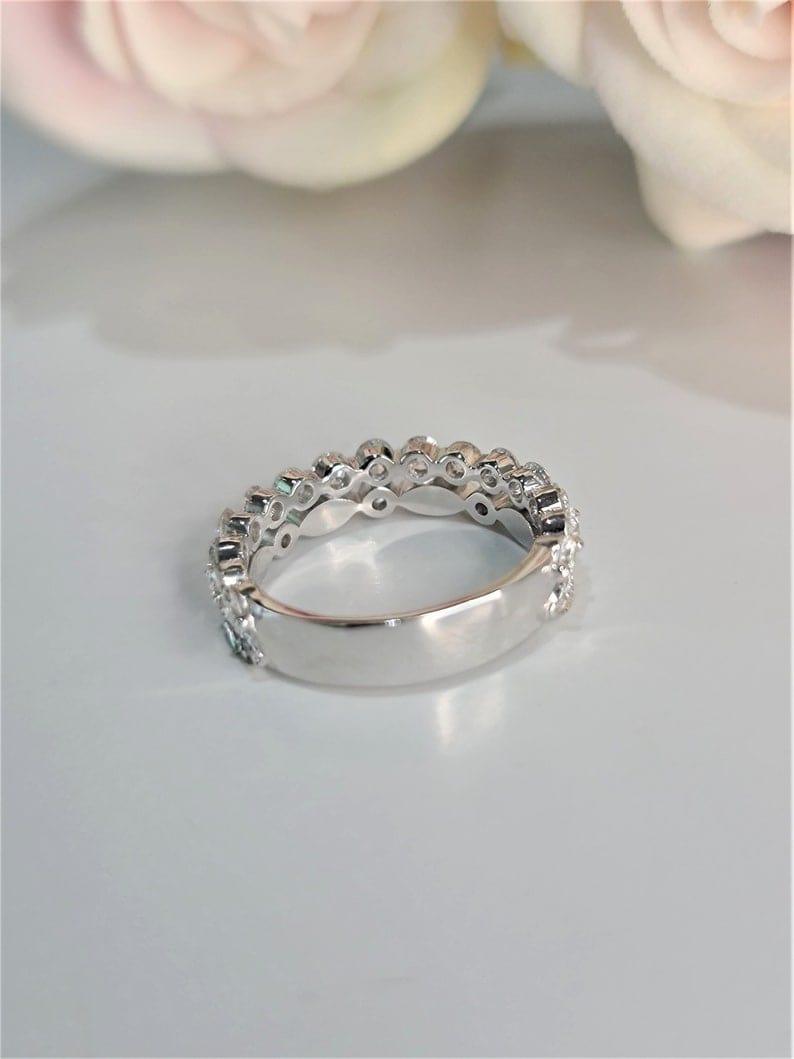 Round Cut Vintage CVD Lab-Grown Diamond Stackable Eternity Ring - JBR Jeweler