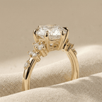 Round moissanite cluster bridal ring for women
