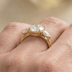 Round moissanite engagement ring gift for her