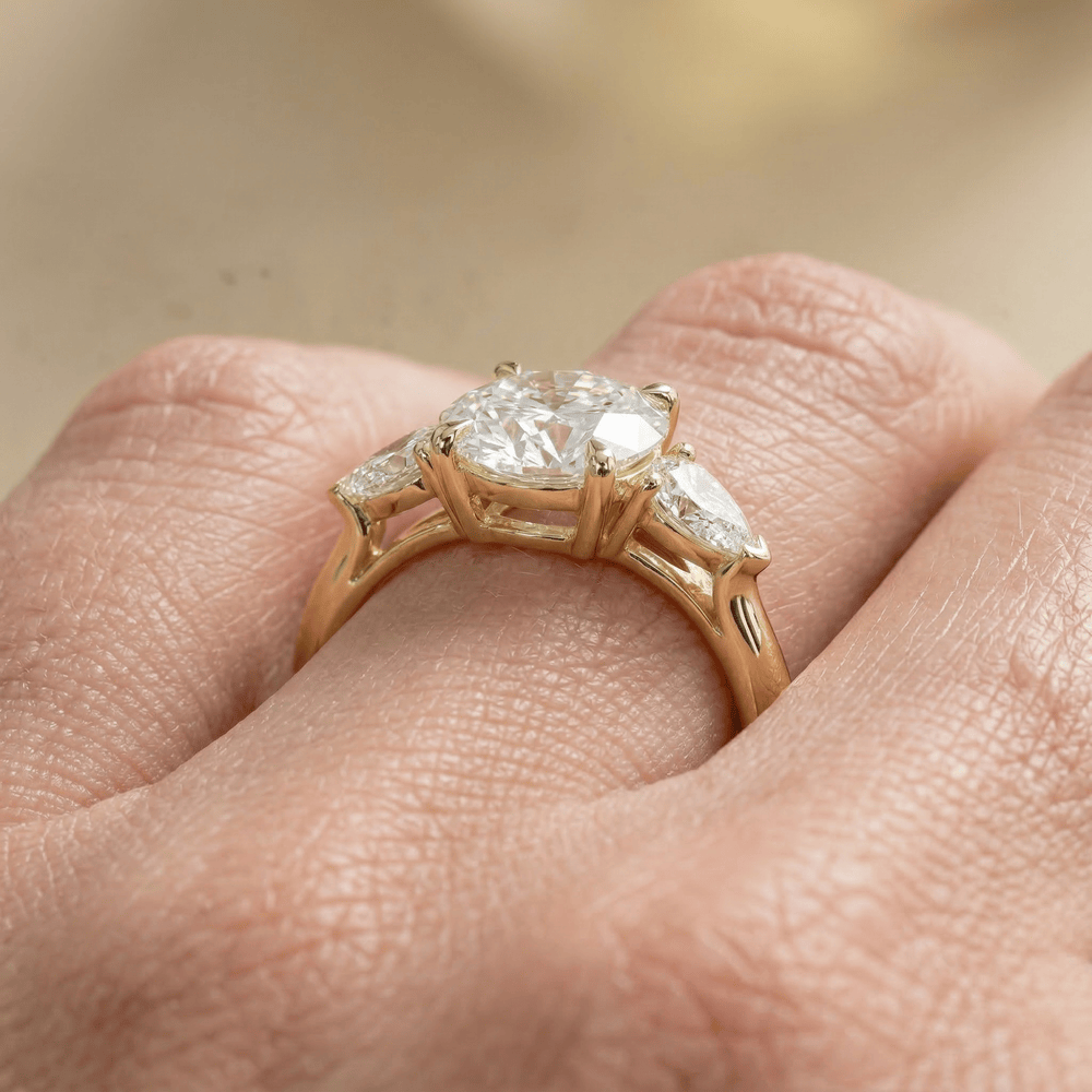 Round moissanite engagement ring gift for her