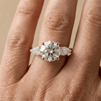 Timeless round moissanite ring for proposal
