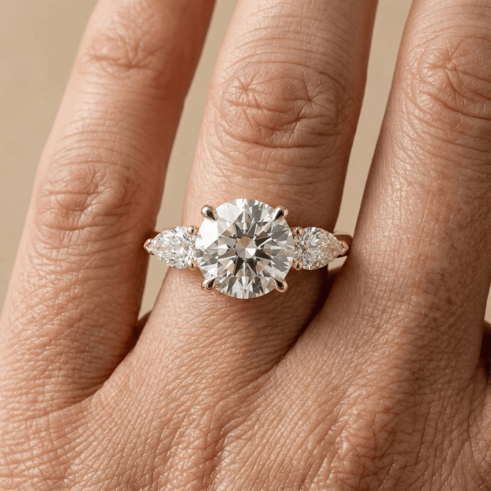 Timeless round moissanite ring for proposal