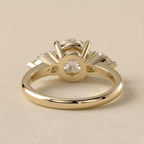 Three stone moissanite bridal ring for women