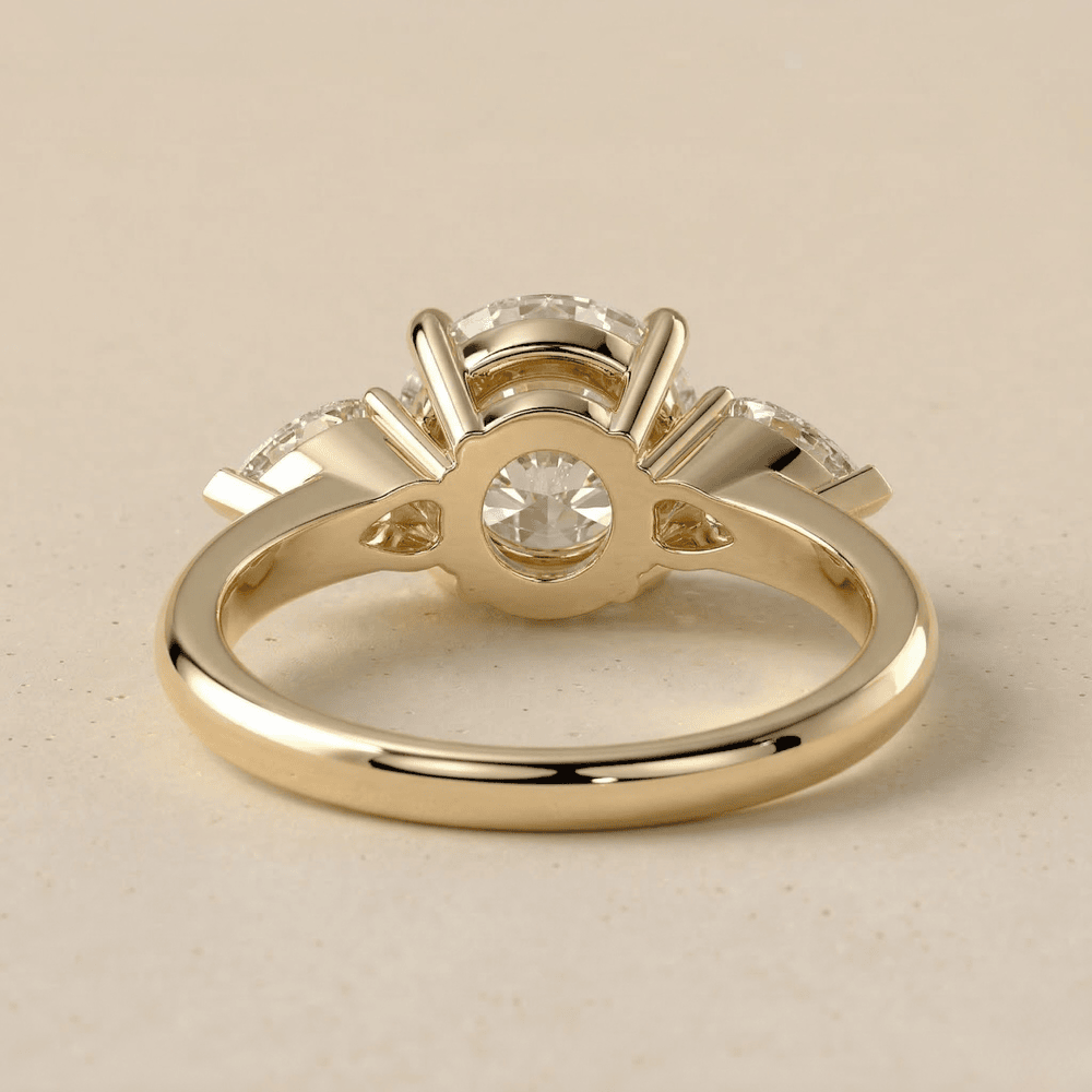 Three stone moissanite bridal ring for women