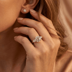 Luxury three stone moissanite wedding ring for women