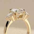 Round moissanite wedding ring in 14 karat yellow gold