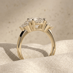 Classic three stone moissanite ring for her