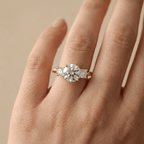 Pavé moissanite twisted wedding ring for her