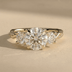 Twisted band round moissanite wedding ring