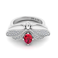 Ruby Butterfly Style Sterling Silver Ring - JBR Jeweler