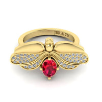 Ruby Butterfly Style Sterling Silver Ring - JBR Jeweler