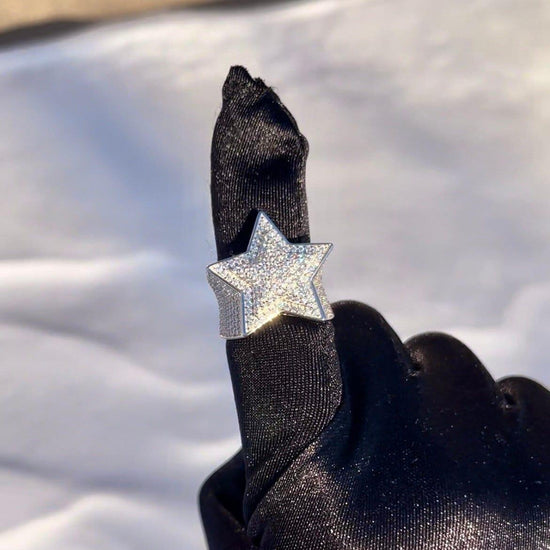 S925 Star shaped Moissanite diamond rapper stylish hip hop men's Rappe ...