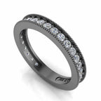 JBR Jeweler Silver Ring Simple Channel Set Milgrain Sterling Silver Women's Band