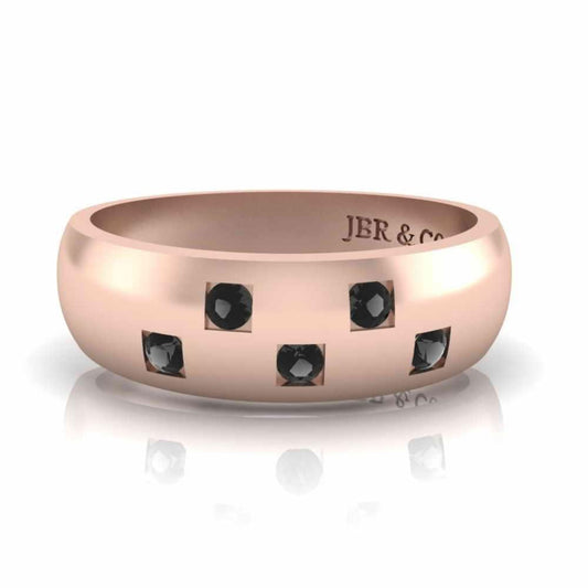 JBR Jeweler Silver Ring 3 / Silver Rose Gold Plated Simple Design Round Cut Sterling Silver Men's Ring