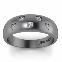 JBR Jeweler Silver Ring Simple Design Round Cut Sterling Silver Men's Ring