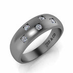 JBR Jeweler Silver Ring Simple Design Round Cut Sterling Silver Men's Ring