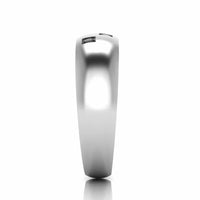 JBR Jeweler Silver Ring Simple Design Round Cut Sterling Silver Men's Ring