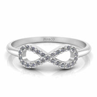 JBR Jeweler Silver Ring 3 / Silver Simple Diamond Infinity Ring in Sterling Silver