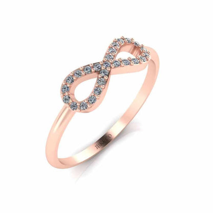 JBR Jeweler Silver Ring Simple Diamond Infinity Ring in Sterling Silver