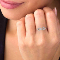 JBR Jeweler Silver Ring Simple Diamond Infinity Ring in Sterling Silver