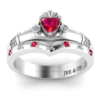 Simple Heart Cut Claddagh Sterling Silver Ring For Women - JBR Jeweler