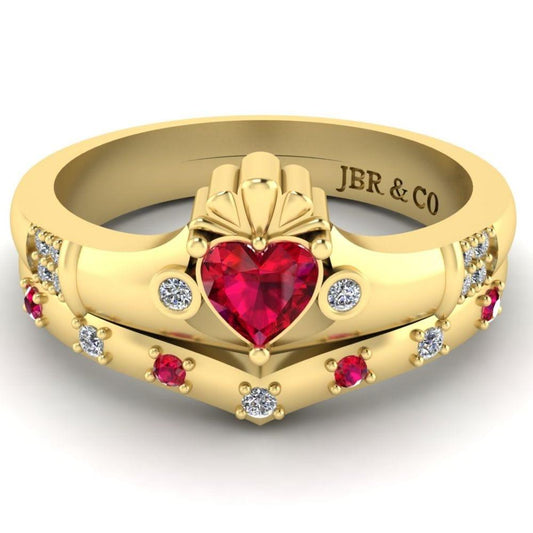 Simple Heart Cut Claddagh Sterling Silver Ring For Women - JBR Jeweler