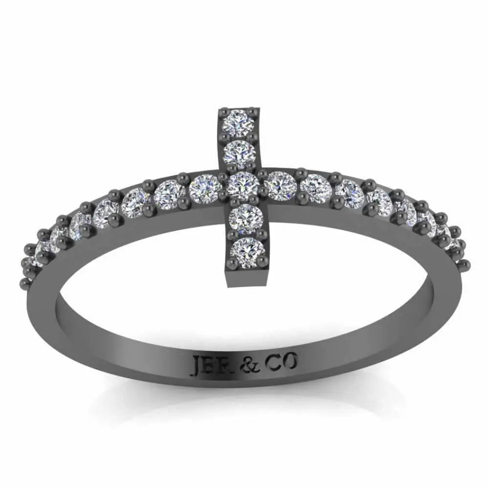 JBR Jeweler Silver Ring Simple Jesus Cross Sterling Silver Ring