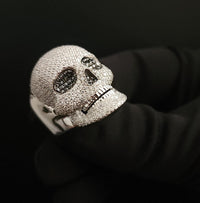 Skull VVS Moissanite Iced Out Rapper Pinky Hip Hop Ring Men's S925 Silver Ring - JBR Jeweler