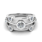 Split Shank Round Cut Sterling Silver Women's Band - JBR Jeweler