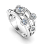 Split Shank Round Cut Sterling Silver Women's Band - JBR Jeweler