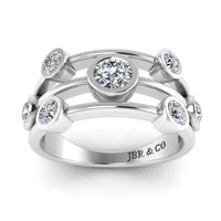 Split Shank Round Cut Sterling Silver Women's Band - JBR Jeweler