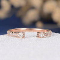 Stackable Rose Gold Open Eternity Wedding Moissanite Band For Women - JBR Jeweler