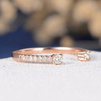 Stackable Rose Gold Open Eternity Wedding Moissanite Band For Women - JBR Jeweler