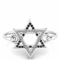 Star of David Sterling Silver Bangle Bracelet - JBR Jeweler