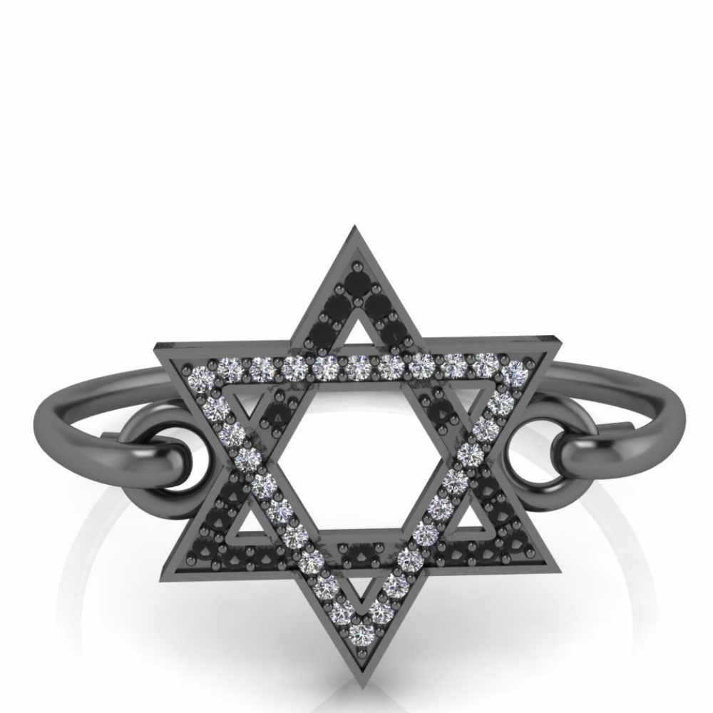 Star of David Sterling Silver Bangle Bracelet - JBR Jeweler