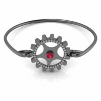 Steampunk Gear Sterling Silver Bangle Bracelete for womens - JBR Jeweler