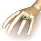 Sterling JBR Halo Emerald Gemstone Silver BirthStone Ring - JBR Jeweler