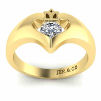 Sterling Silver Simulants Ladies Modern Claddagh Ring - JBR Jeweler