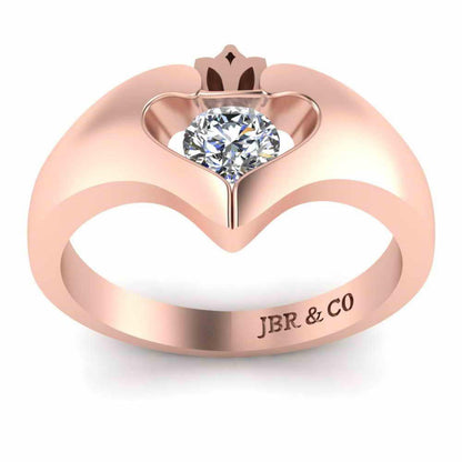 Sterling Silver Simulants Ladies Modern Claddagh Ring - JBR Jeweler