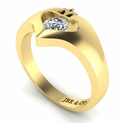 Sterling Silver Simulants Ladies Modern Claddagh Ring - JBR Jeweler