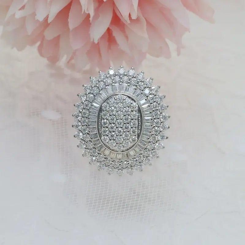Sunburst Lab Grown-CVD Diamond Designer Wedding Engagement Ring - JBR Jeweler