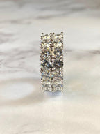 Tennis Band Ice out Silver 5X layered Designer Moissanite Diamond Ring band - JBR Jeweler